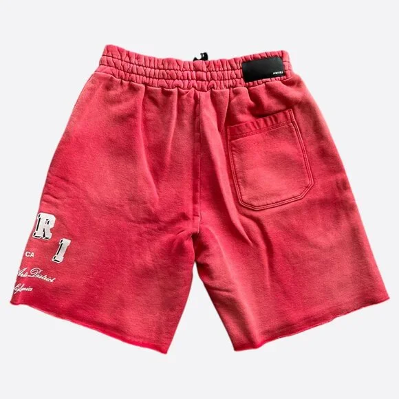 Amiri Red & White Collegiate Logo Shorts